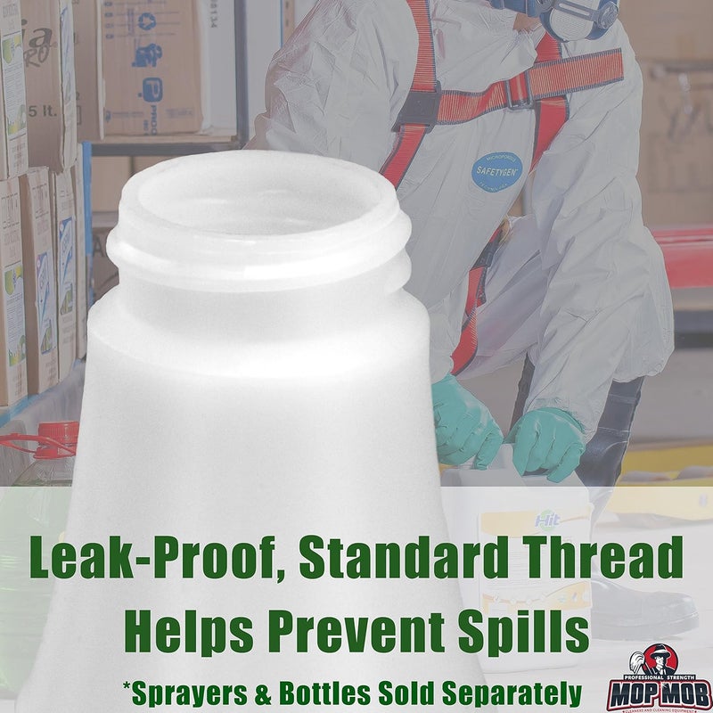 Mop Mob Commercial-Grade Chemical Resistant 32 oz Bottles ONLY 4 Pack Embossed Scale For Measuring. Pair With Industrial Spray Heads For Auto/Car Detailing, Janitorial Cleaning Supply or Lawn Care. - Image 5